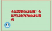 仓鼠需要吃益生菌？仓鼠可以吃狗狗的益生菌吗
