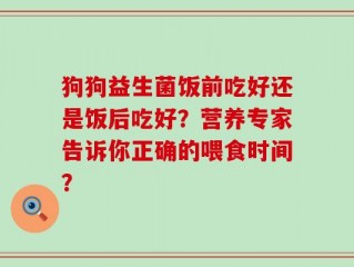 狗狗益生菌饭前吃好还是饭后吃好？营养专家告诉你正确的喂食时间？