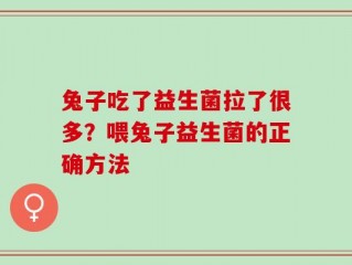 兔子吃了益生菌拉了很多？喂兔子益生菌的正确方法