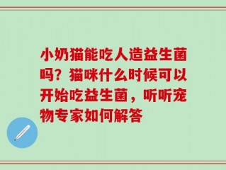 小奶猫能吃人造益生菌吗？猫咪什么时候可以开始吃益生菌，听听宠物专家如何解答