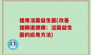 猪用活菌益生菌(改善猪肠道健康：活菌益生菌的应用方法)