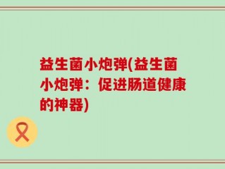 益生菌小炮弹(益生菌小炮弹：促进肠道健康的神器)