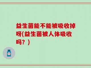益生菌能不能被吸收掉呀(益生菌被人体吸收吗？)