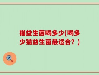 猫益生菌喝多少(喝多少猫益生菌最适合？)
