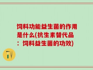 饲料功能益生菌的作用是什么(抗生素替代品：饲料益生菌的功效)