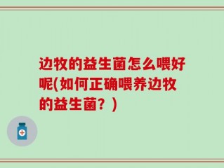 边牧的益生菌怎么喂好呢(如何正确喂养边牧的益生菌？)