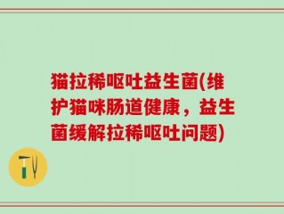 猫拉稀呕吐益生菌(维护猫咪肠道健康，益生菌缓解拉稀呕吐问题)
