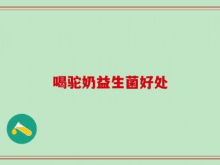 喝驼奶益生菌好处