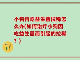 小狗狗吃益生菌拉稀怎么办(如何治疗小狗因吃益生菌而引起的拉稀？)