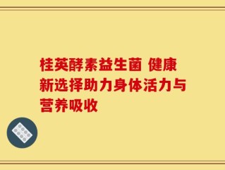 桂英酵素益生菌 健康新选择助力身体活力与营养吸收