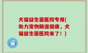 犬猫益生菌医院专用(助力宠物肠道健康，犬猫益生菌医院来了！)