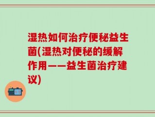 湿热如何治疗便秘益生菌(湿热对便秘的缓解作用——益生菌治疗建议)