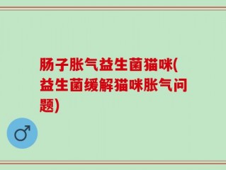 肠子胀气益生菌猫咪(益生菌缓解猫咪胀气问题)