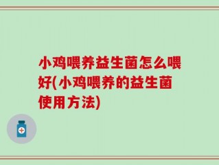 小鸡喂养益生菌怎么喂好(小鸡喂养的益生菌使用方法)