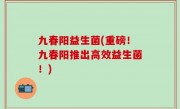 九春阳益生菌(重磅！九春阳推出高效益生菌！)