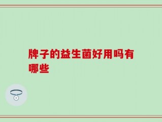 牌子的益生菌好用吗有哪些