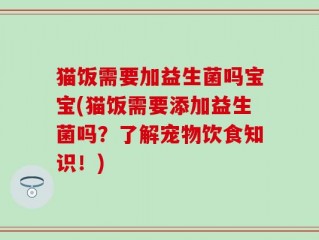 猫饭需要加益生菌吗宝宝(猫饭需要添加益生菌吗？了解宠物饮食知识！)