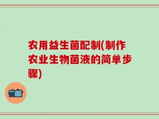 农用益生菌配制(制作农业生物菌液的简单步骤)