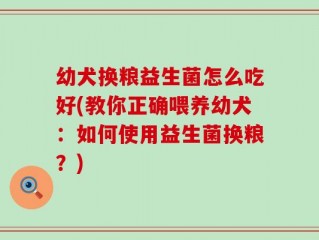 幼犬换粮益生菌怎么吃好(教你正确喂养幼犬：如何使用益生菌换粮？)