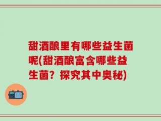 甜酒酿里有哪些益生菌呢(甜酒酿富含哪些益生菌？探究其中奥秘)