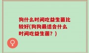 狗什么时间吃益生菌比较好(狗狗最适合什么时间吃益生菌？)