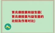 胃炎康胶囊和益生菌(胃炎康胶囊与益生菌的比较及作用对比)