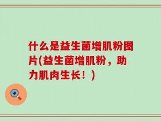 什么是益生菌增肌粉图片(益生菌增肌粉，助力肌肉生长！)