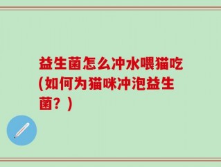益生菌怎么冲水喂猫吃(如何为猫咪冲泡益生菌？)
