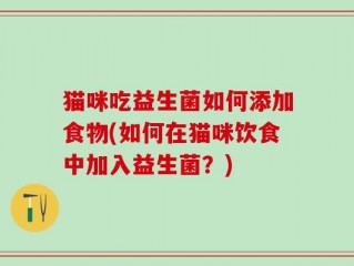 猫咪吃益生菌如何添加食物(如何在猫咪饮食中加入益生菌？)