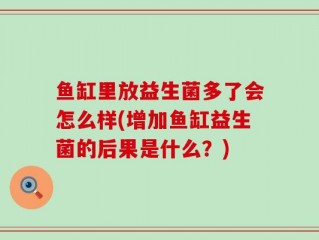 鱼缸里放益生菌多了会怎么样(增加鱼缸益生菌的后果是什么？)