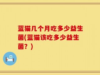 蓝猫几个月吃多少益生菌(蓝猫该吃多少益生菌？)