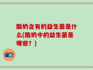 酸奶含有的益生菌是什么(酸奶中的益生菌是哪些？)