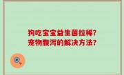 狗吃宝宝益生菌拉稀？宠物腹泻的解决方法？