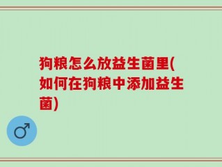 狗粮怎么放益生菌里(如何在狗粮中添加益生菌)