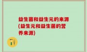 益生菌和益生元的来源(益生元和益生菌的营养来源)