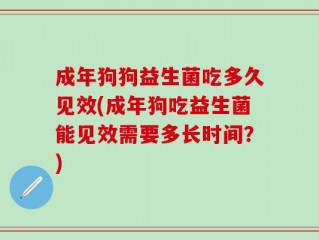 成年狗狗益生菌吃多久见效(成年狗吃益生菌能见效需要多长时间？)