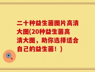 二十种益生菌图片高清大图(20种益生菌高清大图，助你选择适合自己的益生菌！)