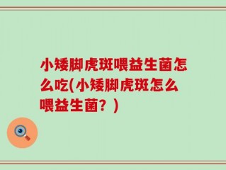 小矮脚虎斑喂益生菌怎么吃(小矮脚虎斑怎么喂益生菌？)