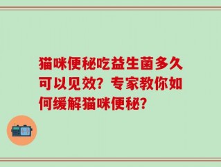 猫咪便秘吃益生菌多久可以见效？专家教你如何缓解猫咪便秘？