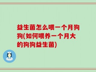 益生菌怎么喂一个月狗狗(如何喂养一个月大的狗狗益生菌)