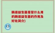 肠道益生菌是管什么用的肠道益生菌的作用及好处简介)