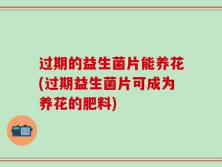 过期的益生菌片能养花(过期益生菌片可成为养花的肥料)