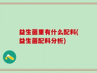 益生菌里有什么配料(益生菌配料分析)