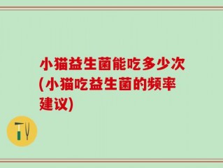 小猫益生菌能吃多少次(小猫吃益生菌的频率建议)