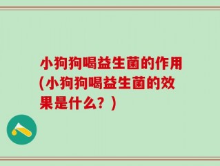 小狗狗喝益生菌的作用(小狗狗喝益生菌的效果是什么？)