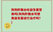 狗狗肝腹水吃益生菌管用吗(狗狗肝腹水可使用益生菌进行治疗吗？)