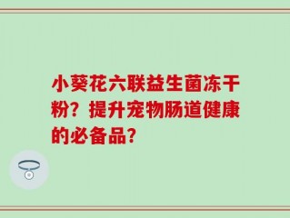 小葵花六联益生菌冻干粉？提升宠物肠道健康的必备品？