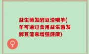 益生菌发酵豆渣喂羊(羊可通过食用益生菌发酵豆渣来增强健康)