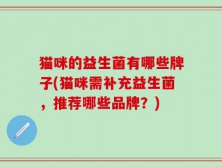 猫咪的益生菌有哪些牌子(猫咪需补充益生菌，推荐哪些品牌？)