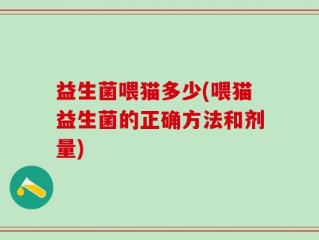 益生菌喂猫多少(喂猫益生菌的正确方法和剂量)